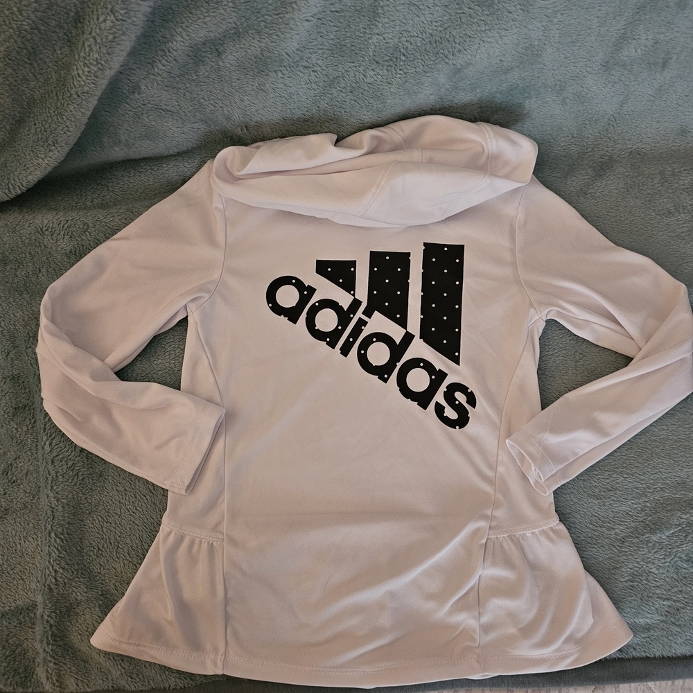 Adidas Kids White Hoodie Shirt - Picture 8 of 8